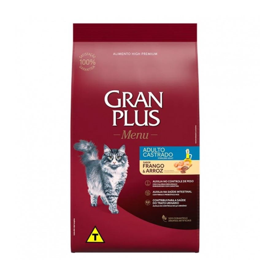 Gran Plus Gatos Adultos Castrados Pollo y Arroz 3 Kg